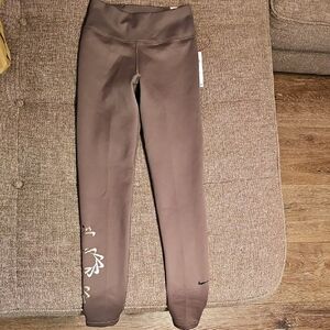 Nike Kids Leggings in Brown with Floral Detail